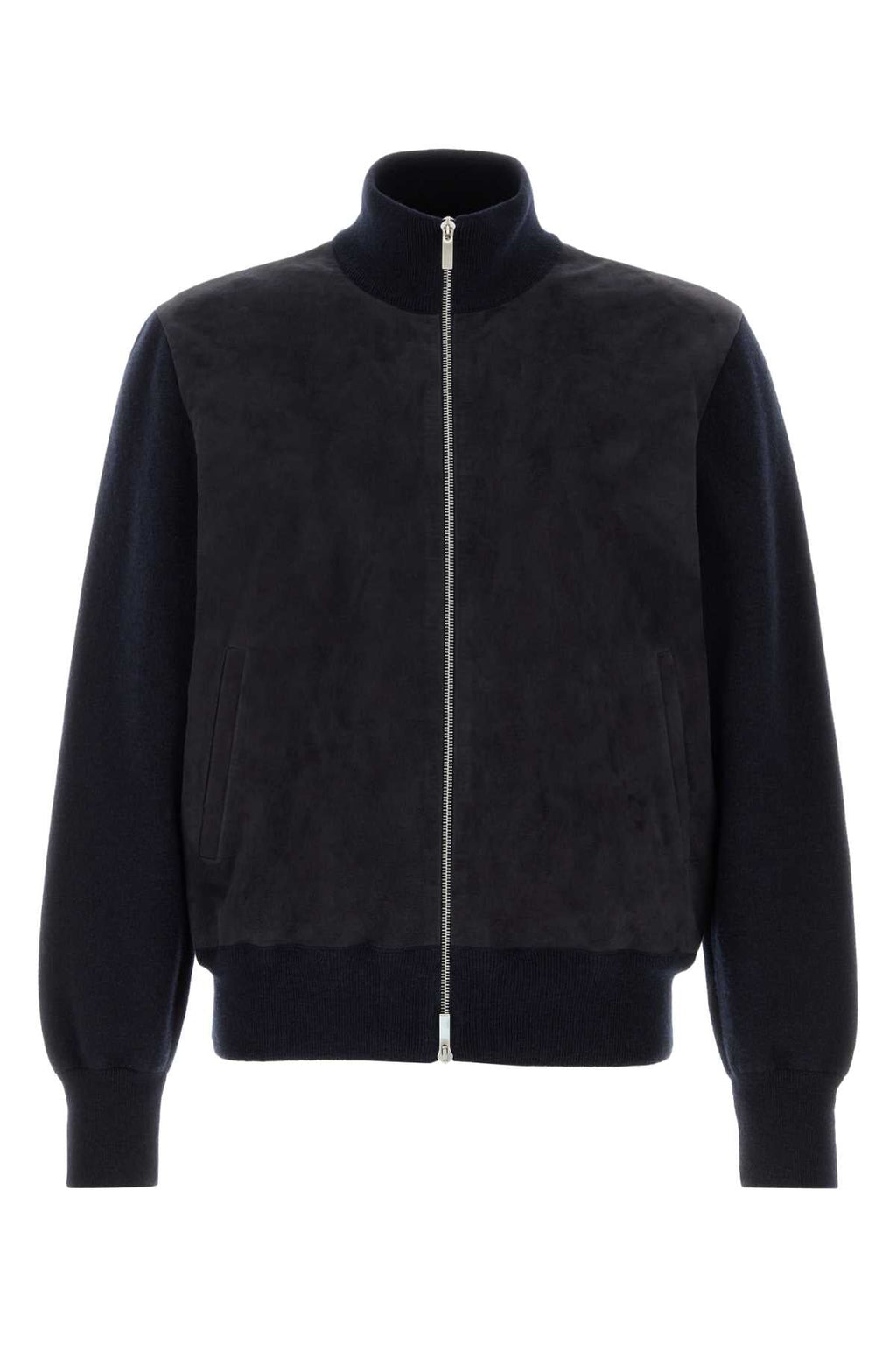 Salvatore Ferragamo Men Navy Blue Wool Cardigan