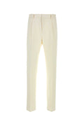 Salvatore Ferragamo Men Ivory Cotton Blend Pant