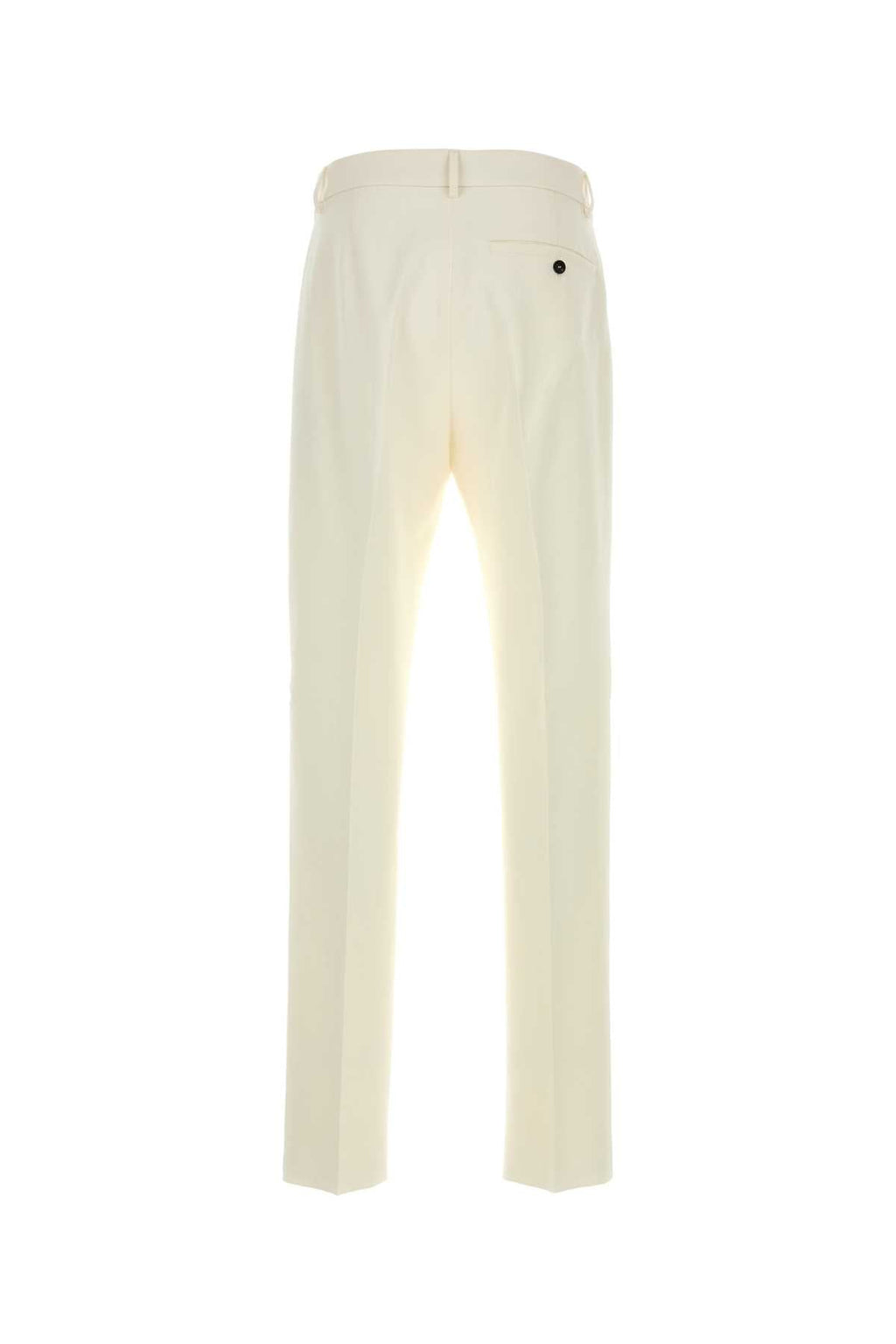 Salvatore Ferragamo Men Ivory Cotton Blend Pant