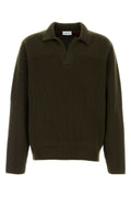 Salvatore Ferragamo Men Olive Green Wool Sweater