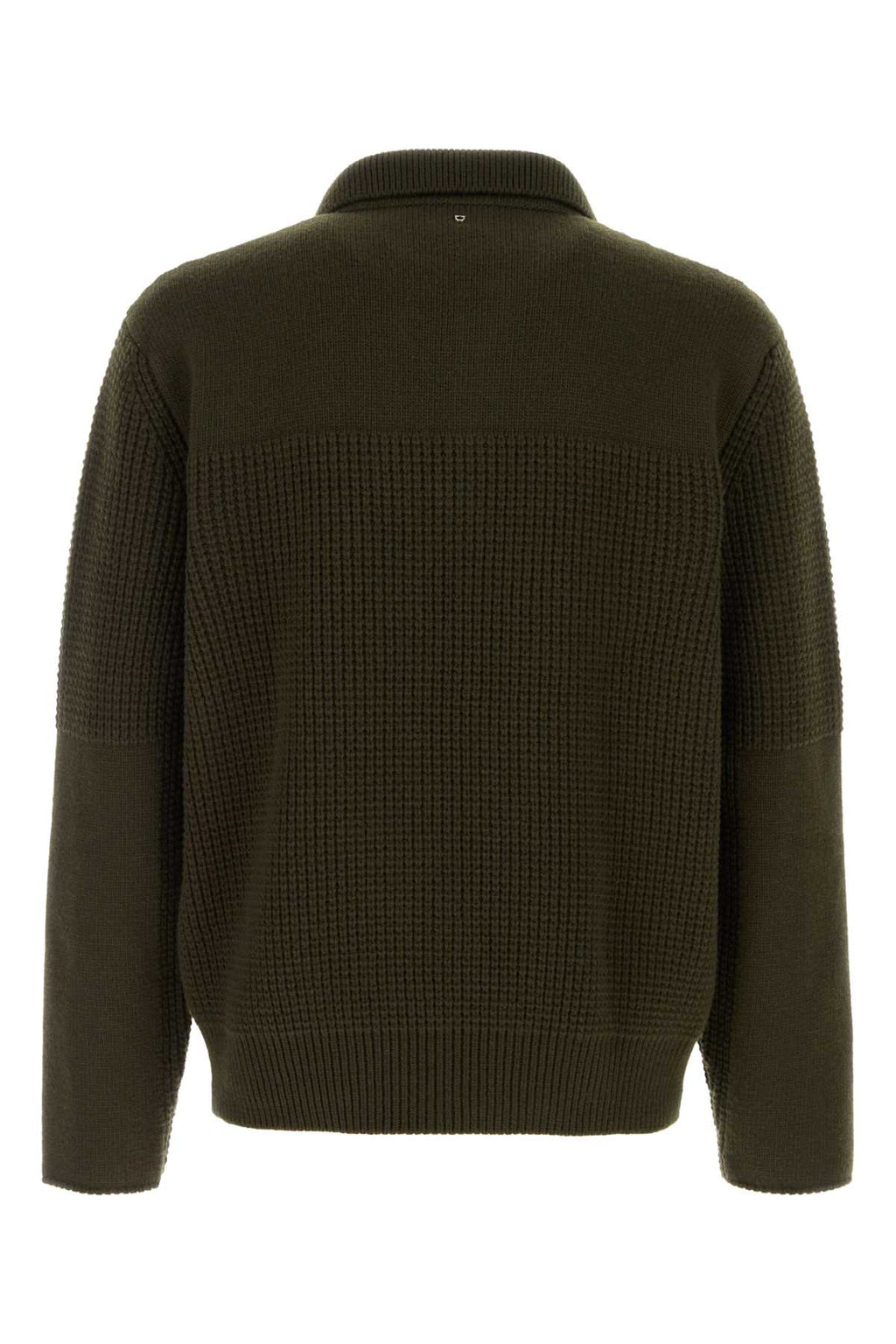 Salvatore Ferragamo Men Olive Green Wool Sweater