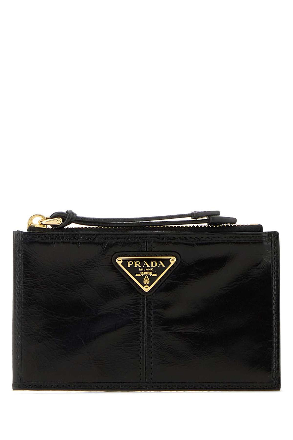 Prada Women Black Leather Card Holder