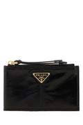 Prada Women Black Leather Card Holder