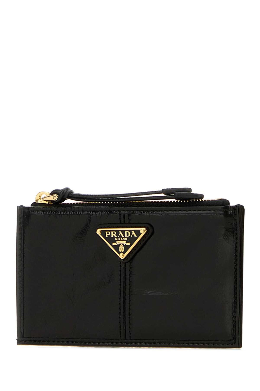 Prada Women Black Leather Card Holder