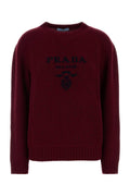 Prada Women Burgundy Wool Blend Sweater