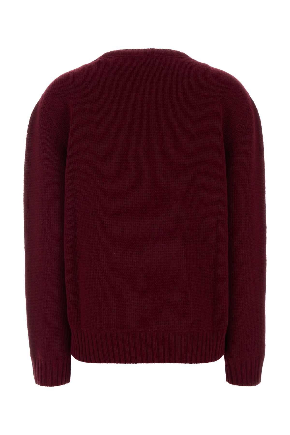 Prada Women Burgundy Wool Blend Sweater