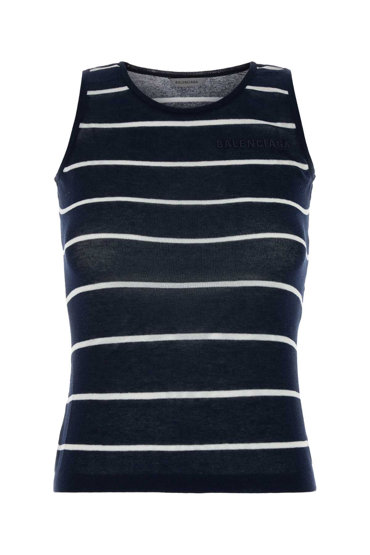 Balenciaga Women Embroidered Knit Tank Top