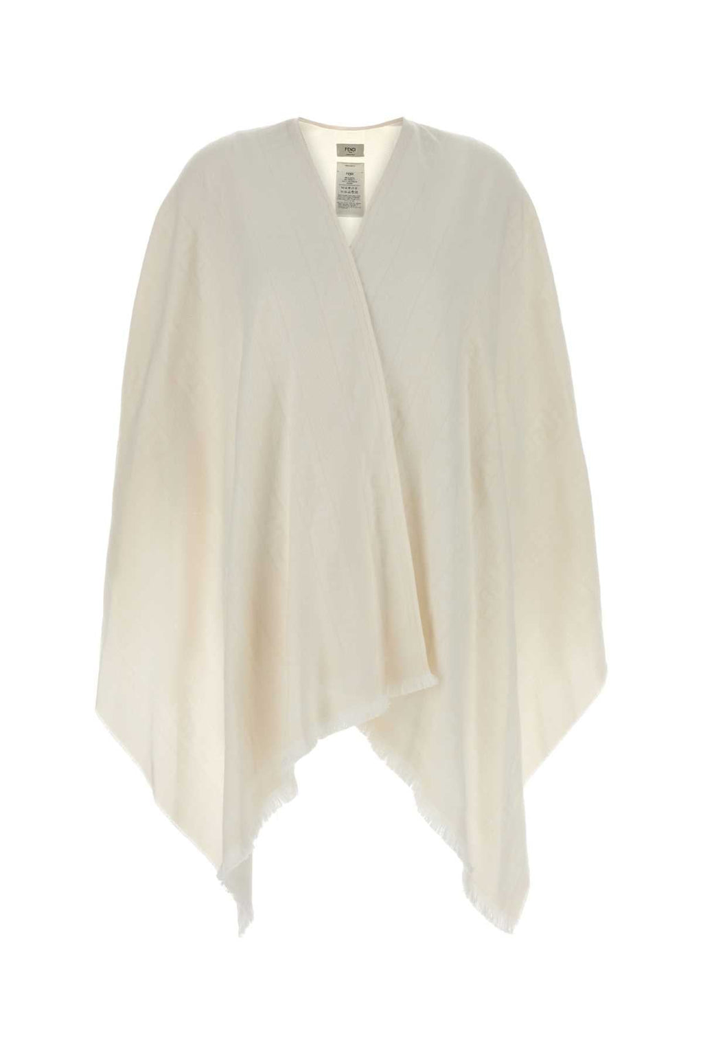 Fendi Women Ivory Wool Blend Cape