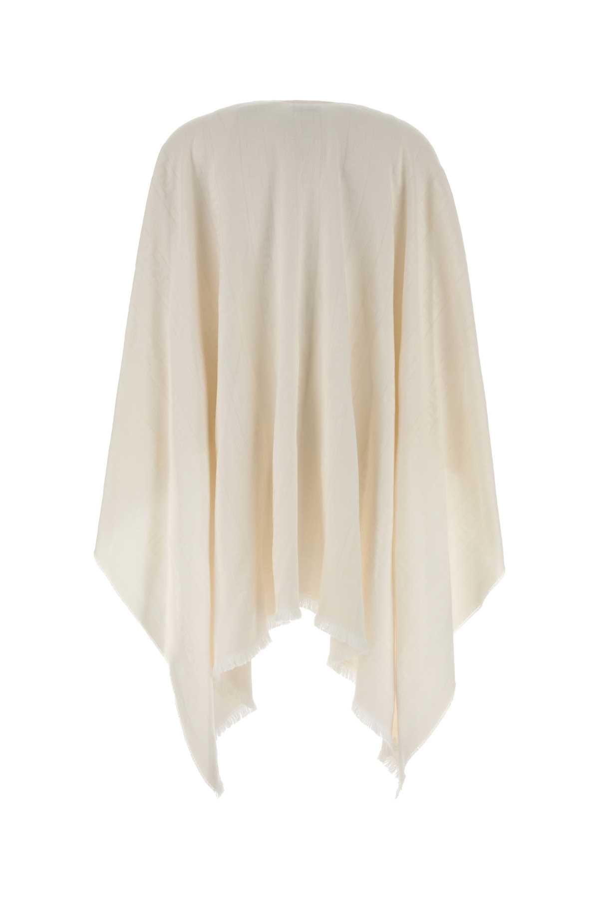 Fendi Women Ivory Wool Blend Cape