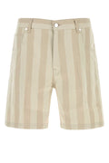Fendi Men Embroidered Canvas Bermuda Shorts