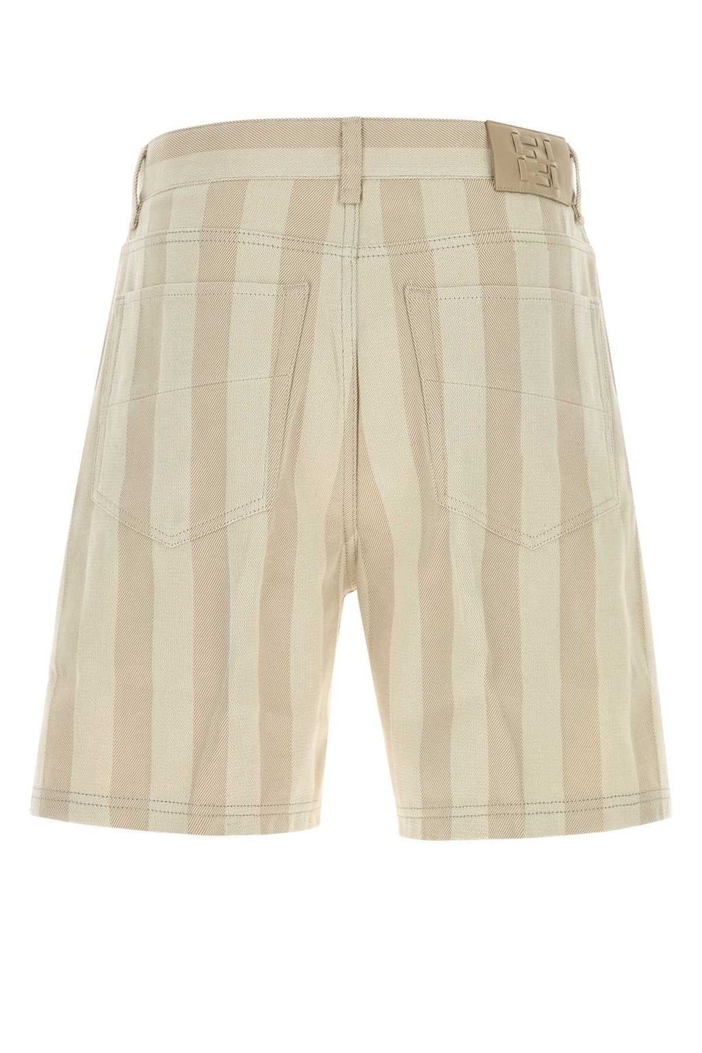 Fendi Men Embroidered Canvas Bermuda Shorts