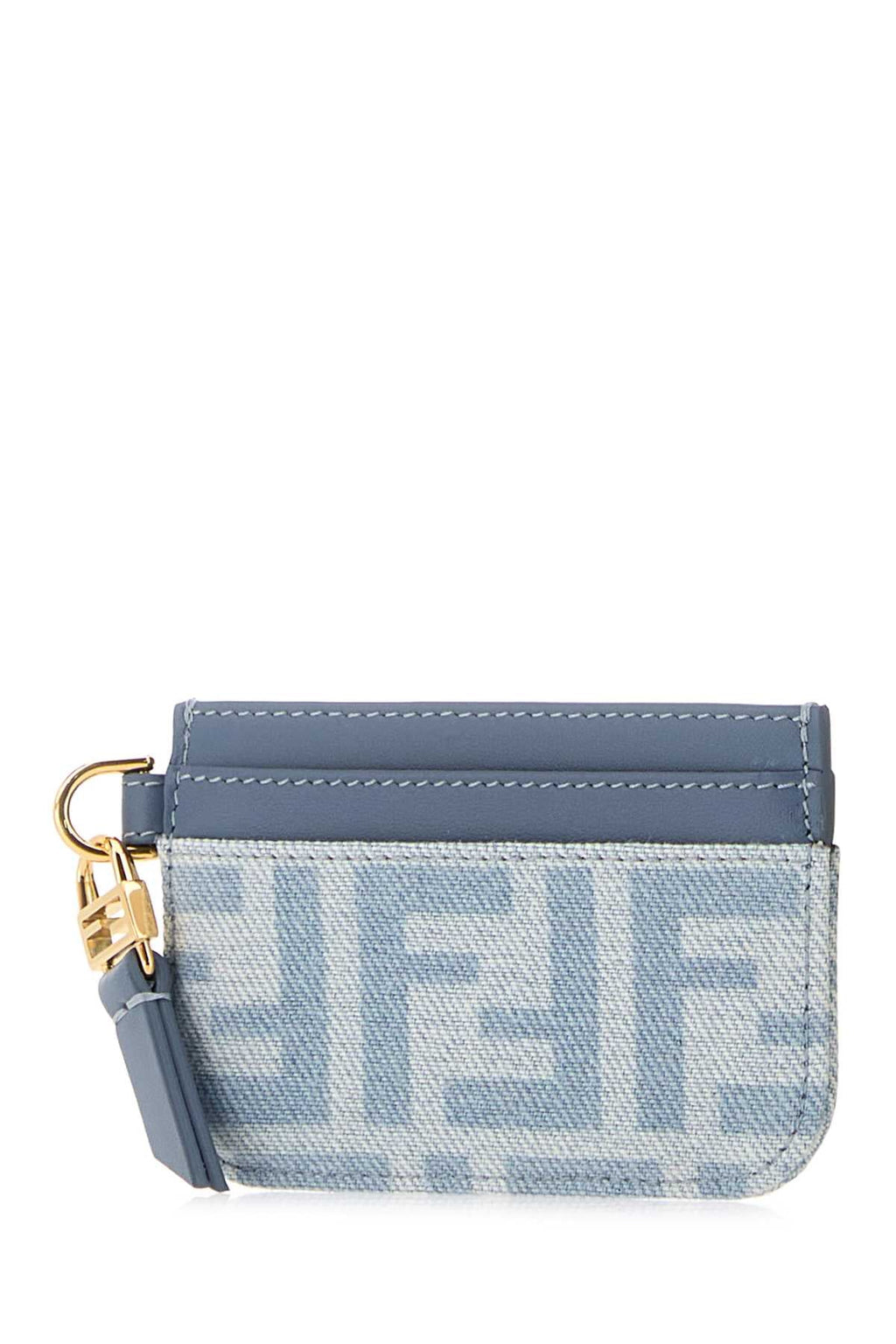 Fendi Women Printed Leather And Denim Card Holder