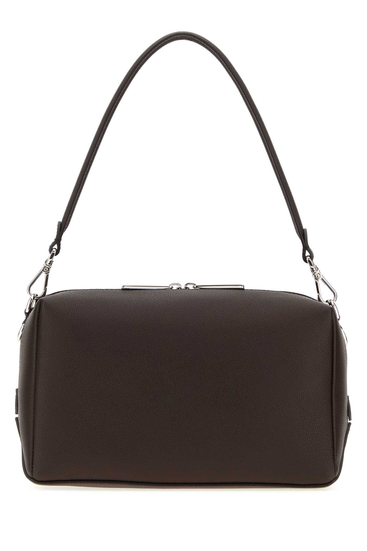 Fendi Men Dark Brown Leather Lui Medium Shoulder Bag