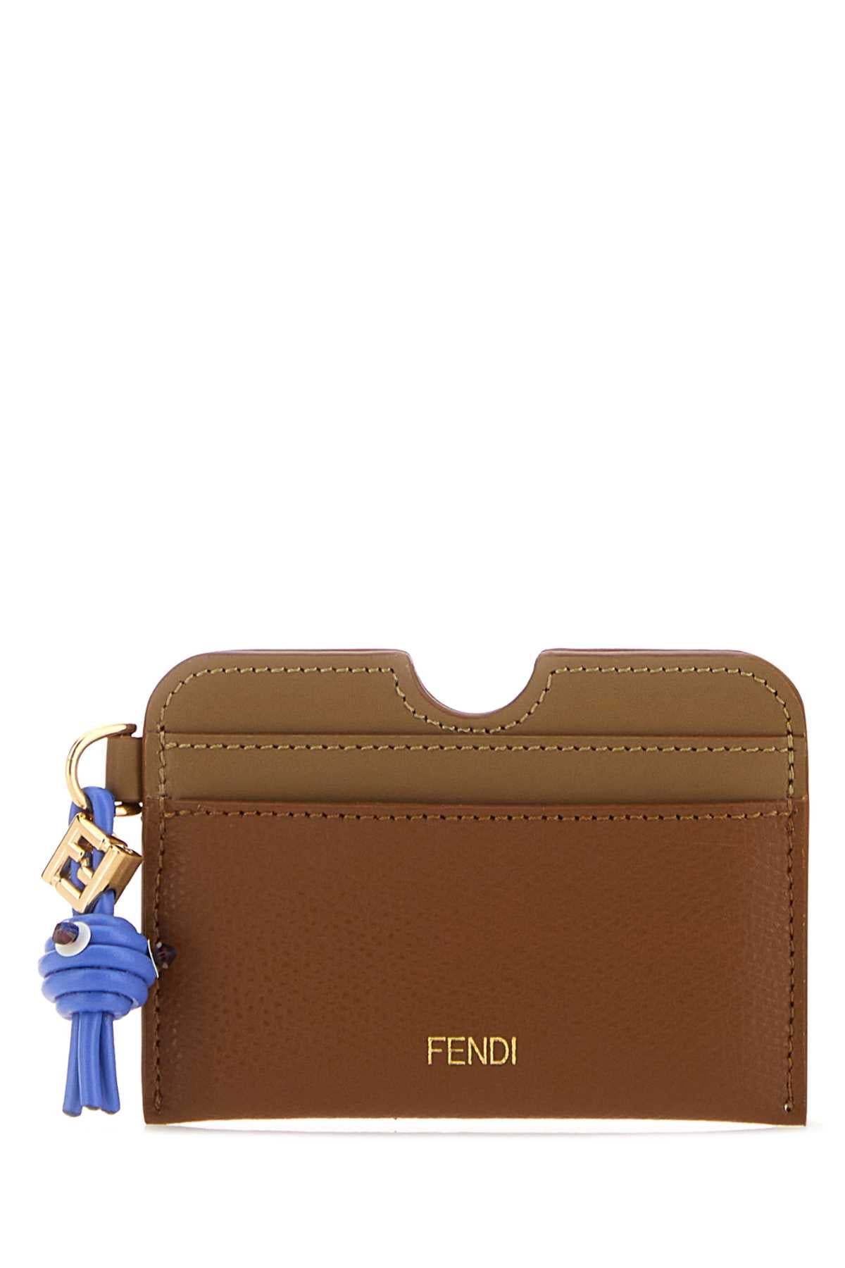 Fendi Women Two-Tone Leather Card Holder