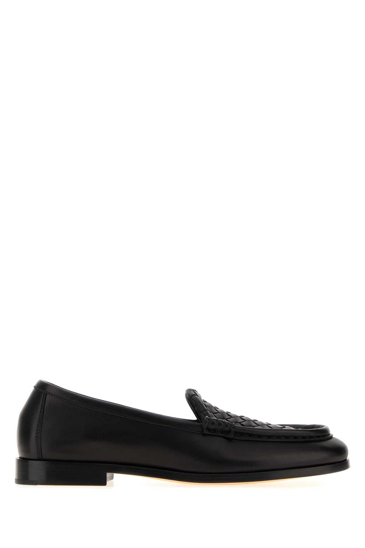 Bottega Veneta Women Black Leather Silenzio Loafers