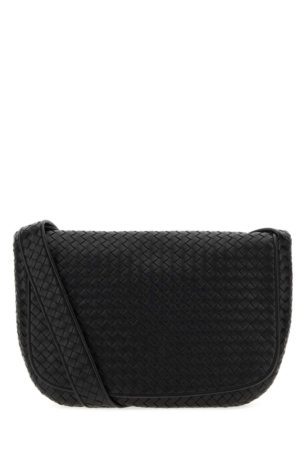 Bottega Veneta Men Black Leather Crossbody Bag