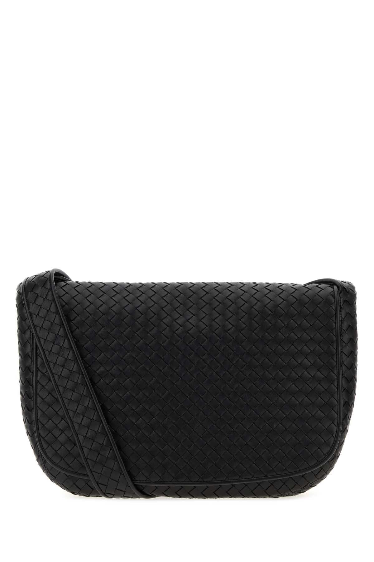Bottega Veneta Men Black Leather Crossbody Bag