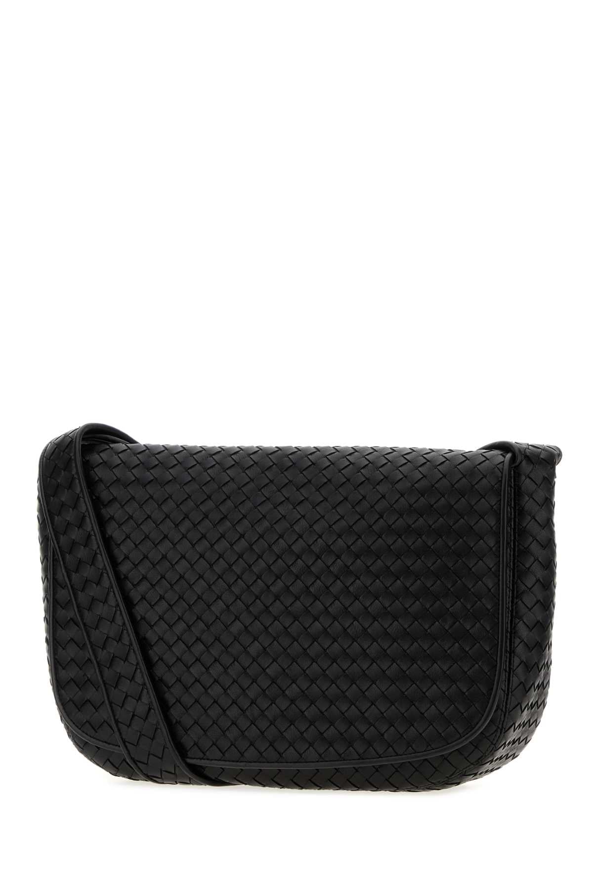 Bottega Veneta Men Black Leather Crossbody Bag