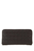 Bottega Veneta Men Dark Brown Leather Wallet