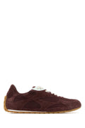 Bottega Veneta Women Burgundy Suede And Fabric Orbit Sneakers
