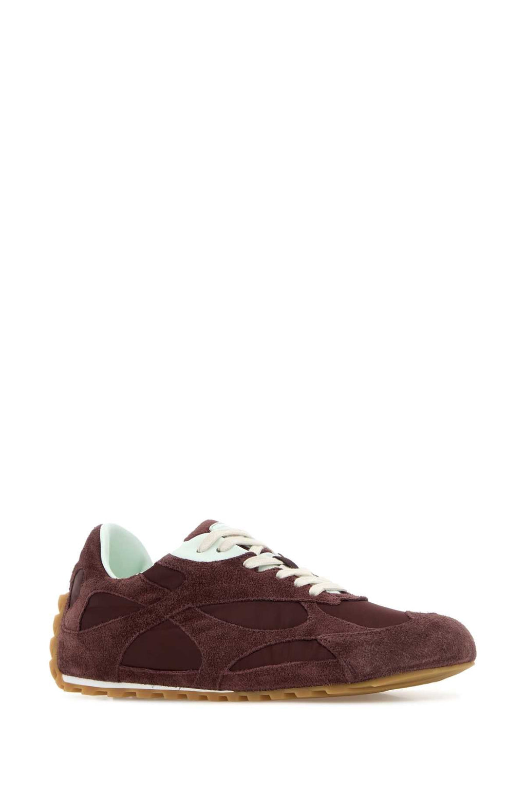 Bottega Veneta Women Burgundy Suede And Fabric Orbit Sneakers
