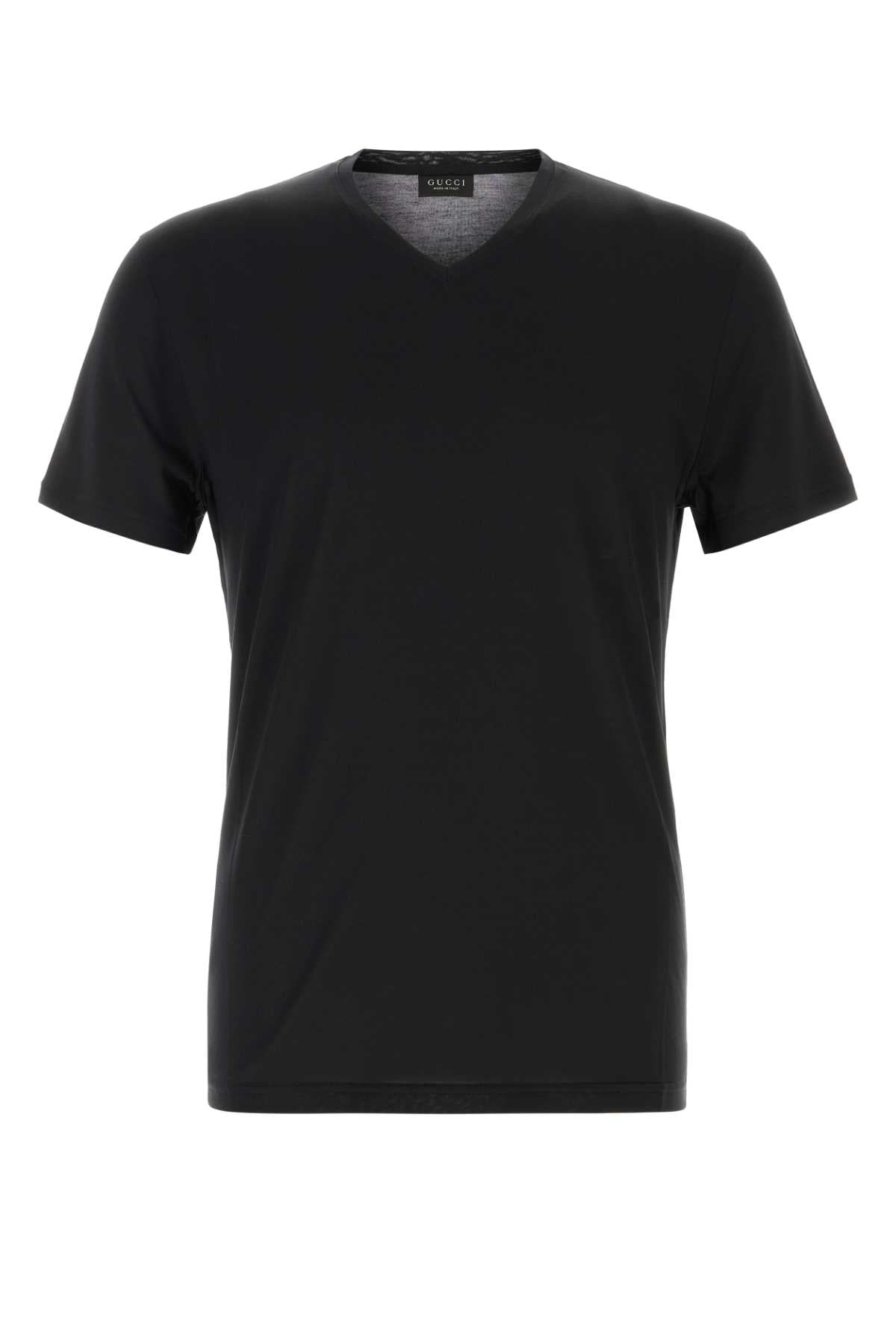Gucci Men Black Stretch Jersey T-Shirt