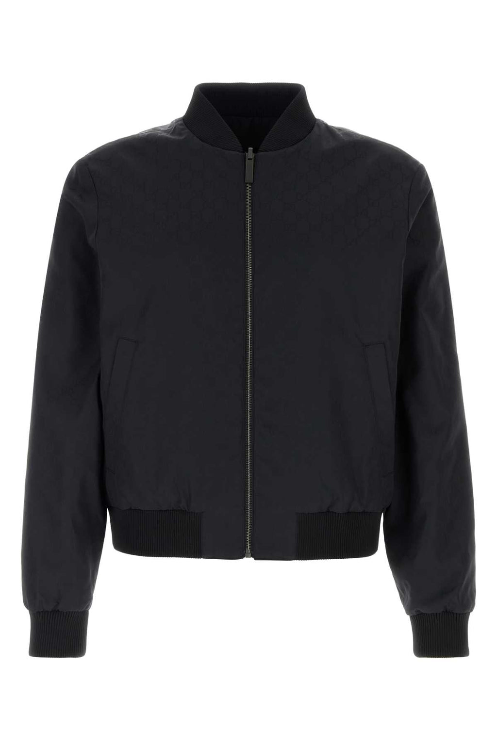 Gucci Men Black Gg Faille Reversible Jacket