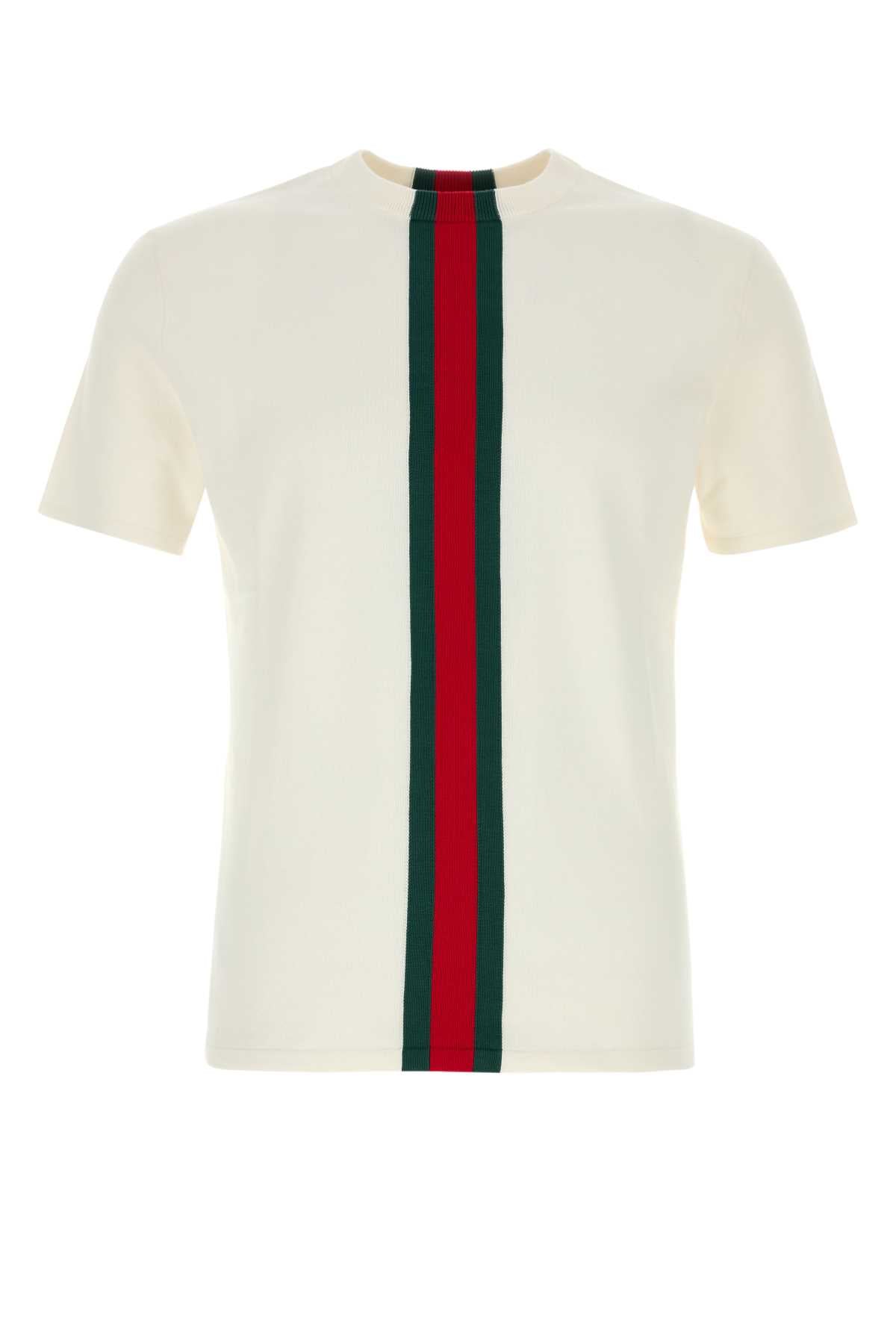Gucci Men White Knit T-Shirt