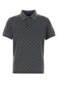 Gucci Men Grey Gg Knit Polo Shirt