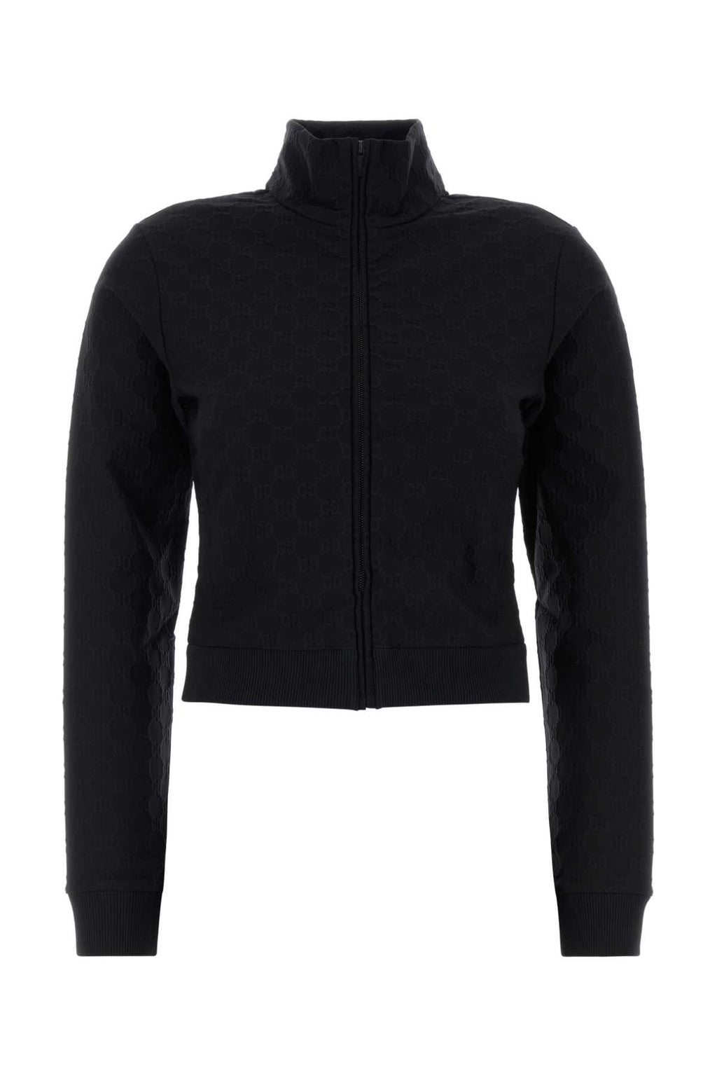 Gucci Women Black Gg Jacquard Sweatshirt