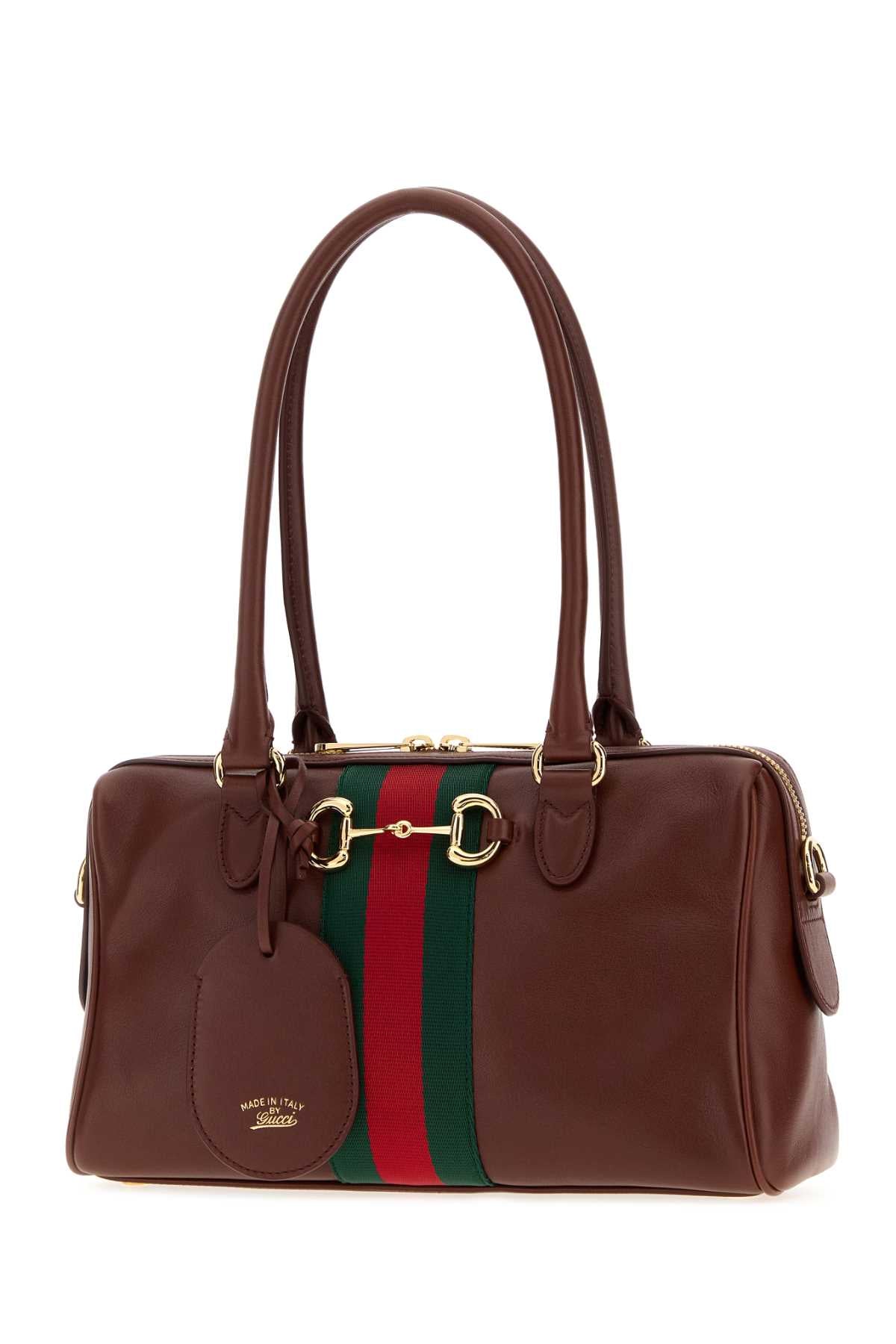 Gucci Women Chocolate Leather Medium Borsetto Handbag