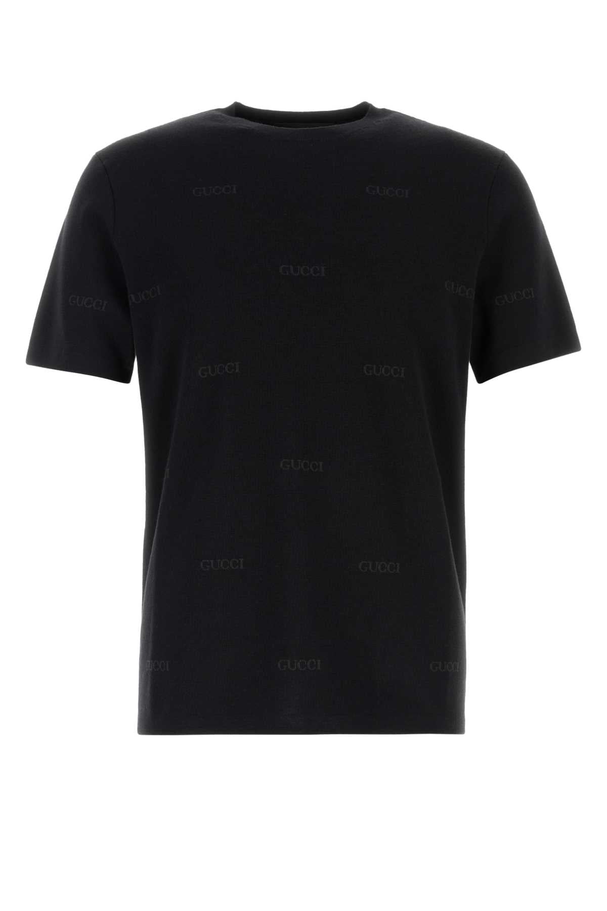 Gucci Men Embroidered Wool Blend T-Shirt