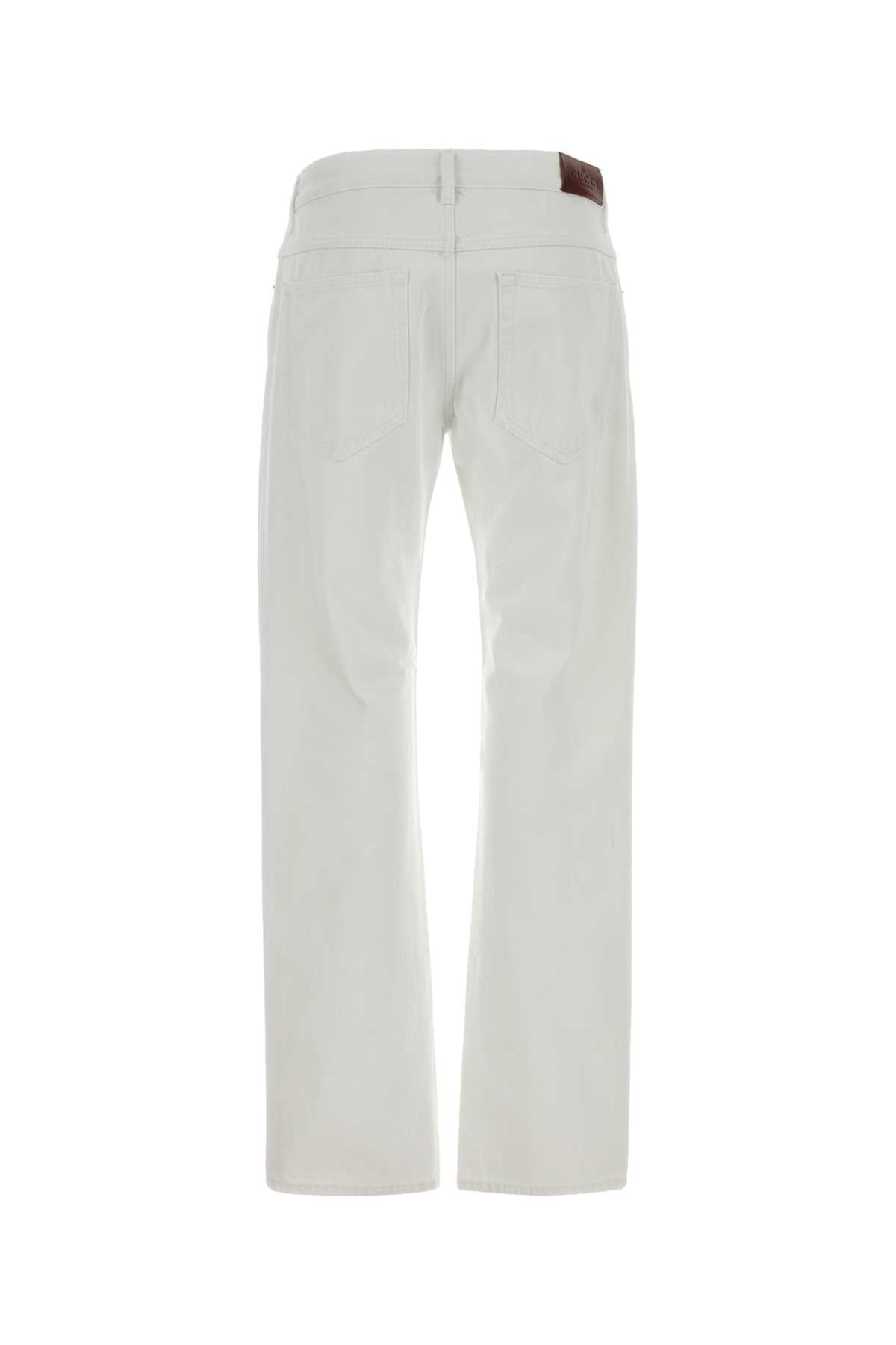 Gucci Men White Denim Jeans