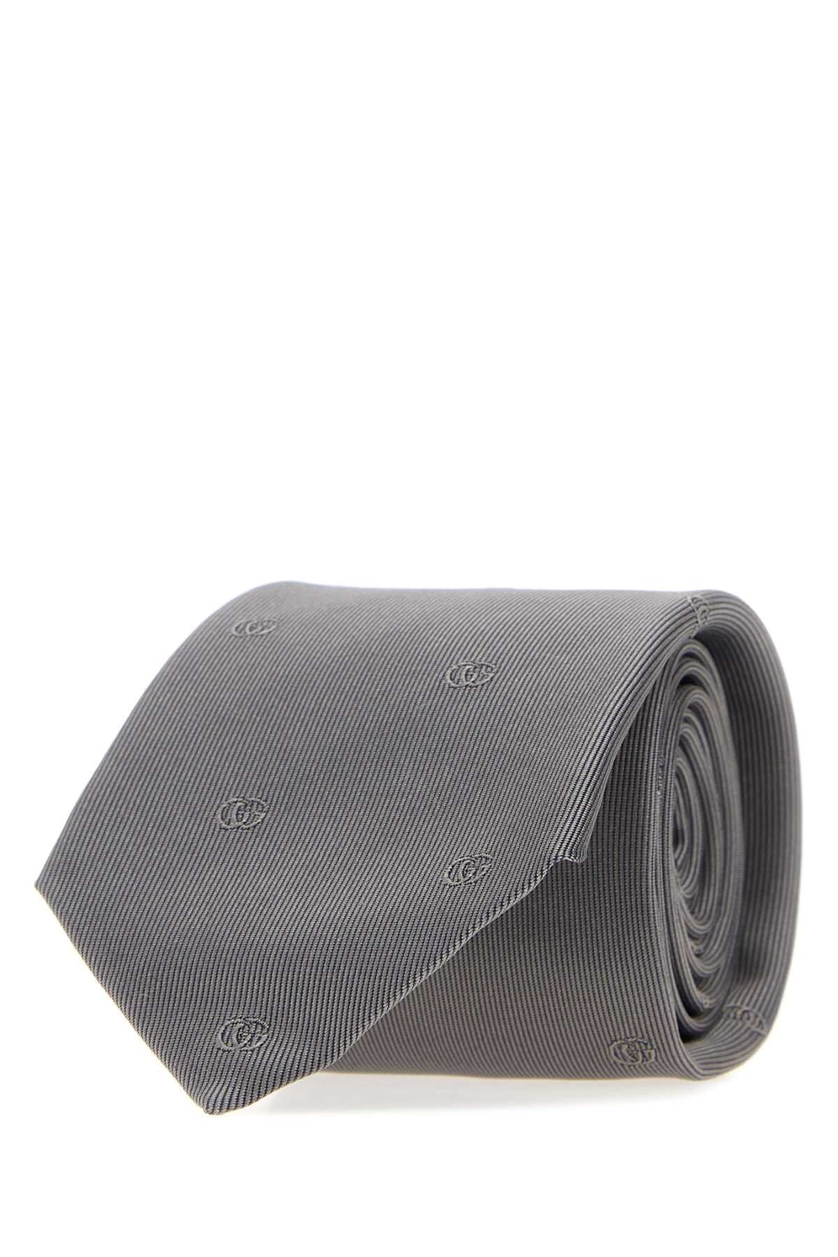 Gucci Men Grey Jacquard Tie