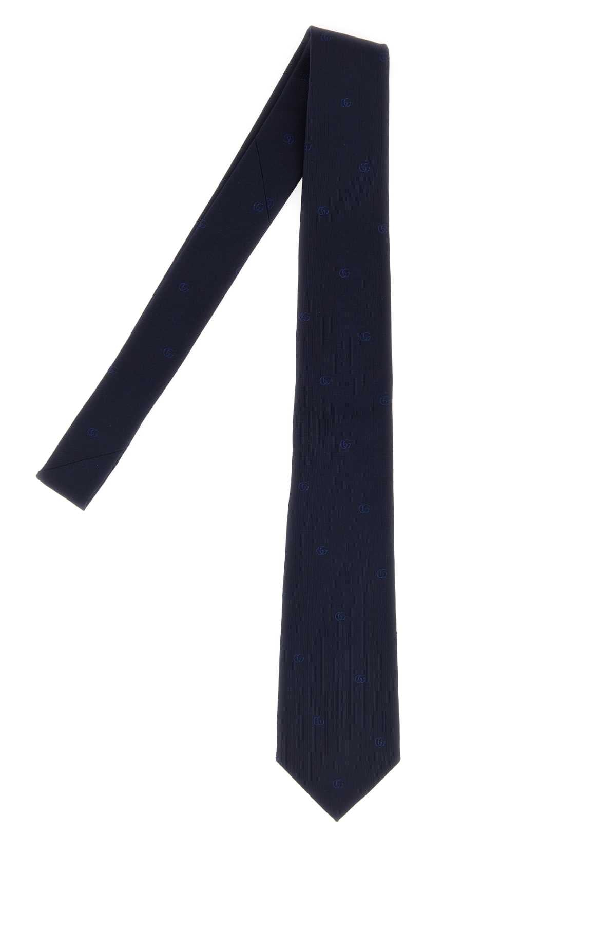 Gucci Men Midnight Blue Jacquard Tie