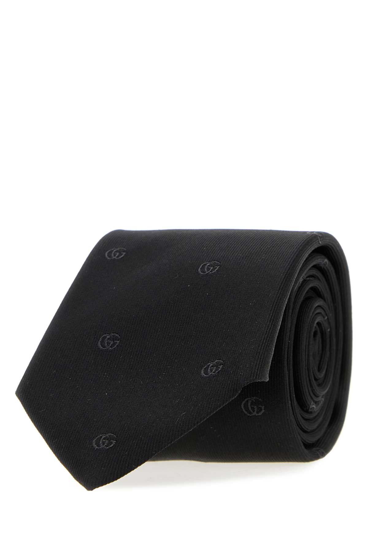 Gucci Men Black Jacquard Tie