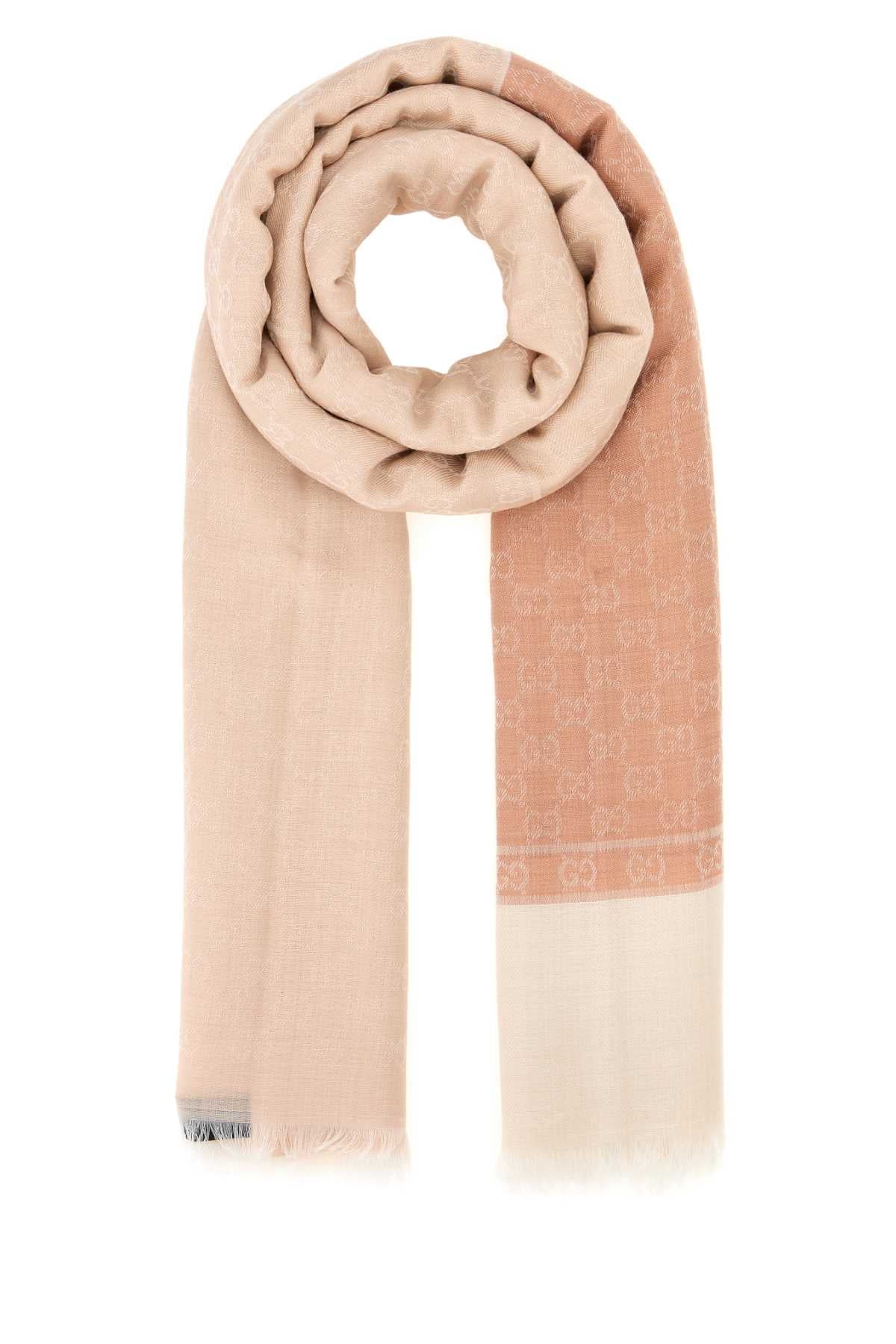 Gucci Women Embroidered Cashmere Blend Scarf