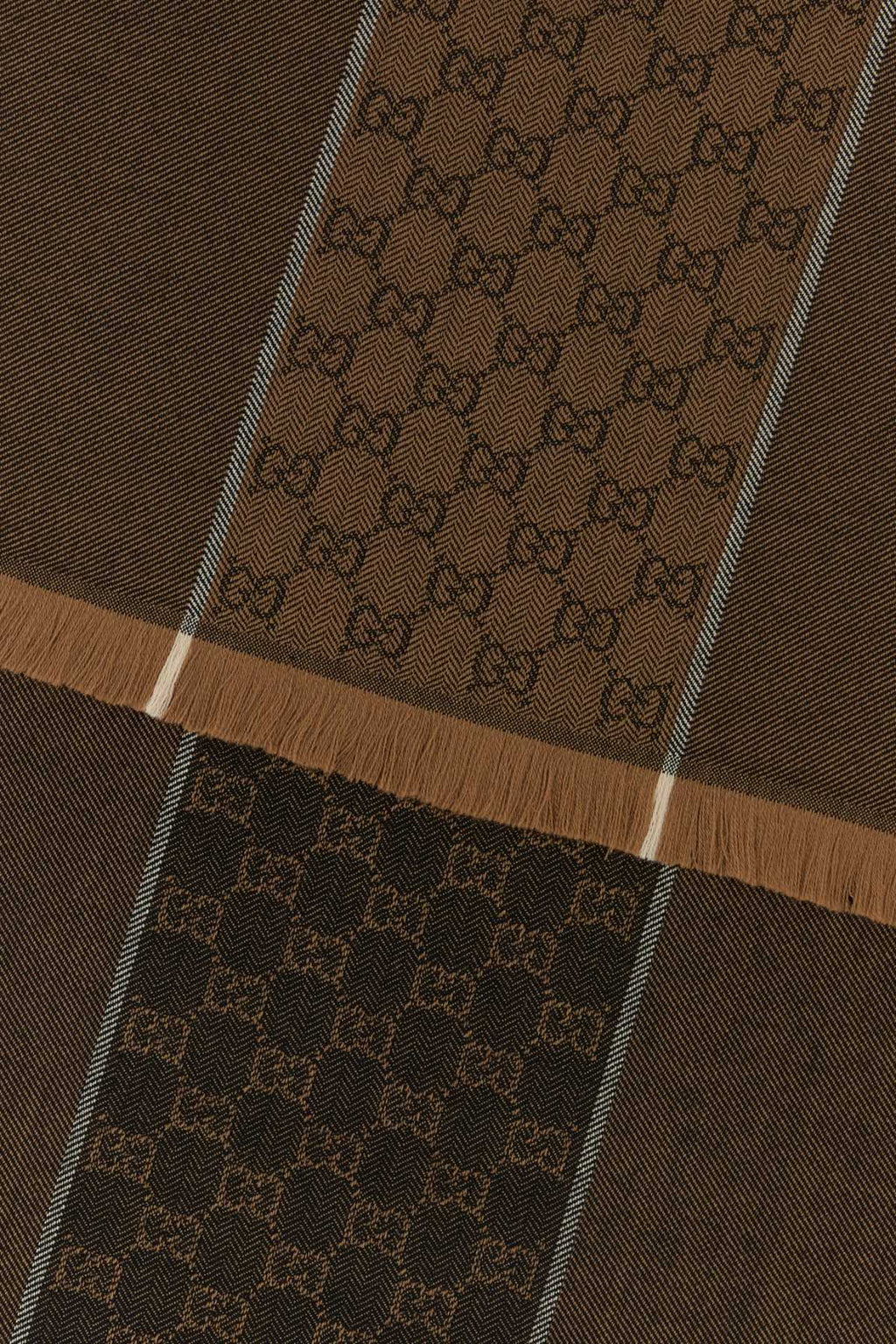 Gucci Men Camel Wool Scarf