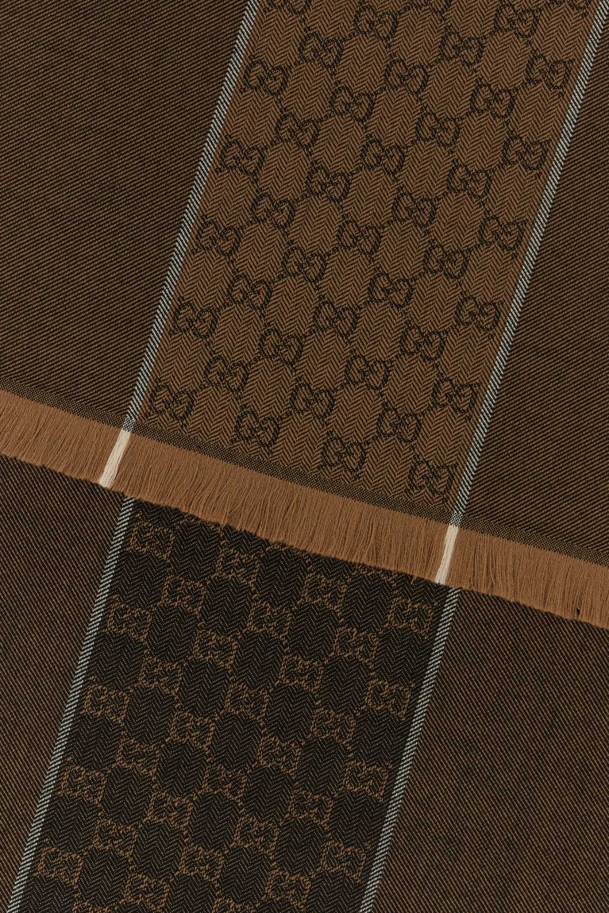 Gucci Men Camel Wool Scarf