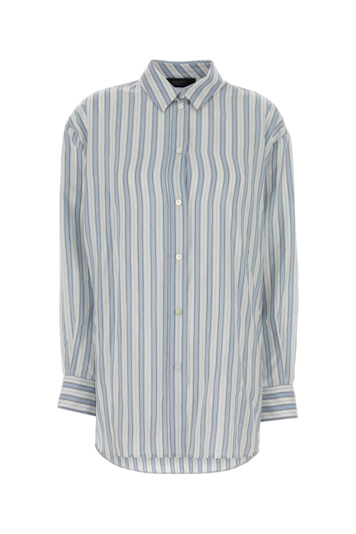 Gucci Women Embroidered Silk Oversize Shirt