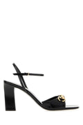 Gucci Women Black Leather Signora Sandals