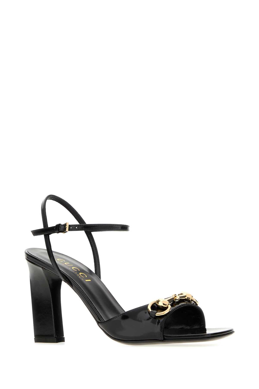 Gucci Women Black Leather Signora Sandals