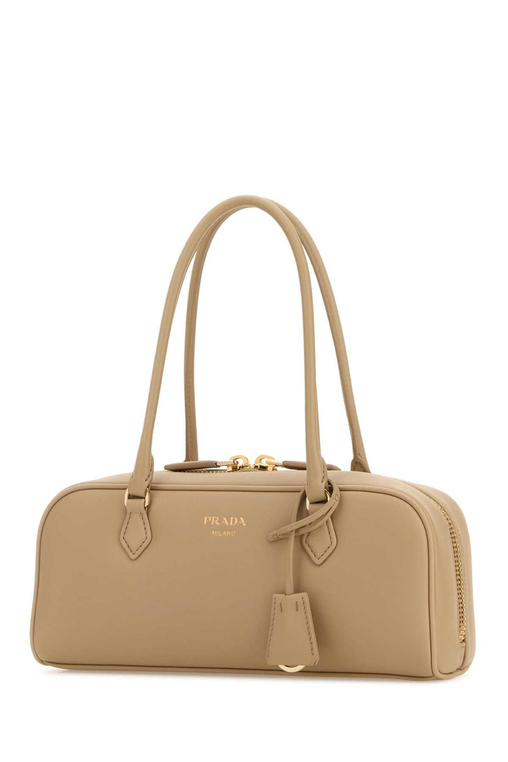 Prada Women Beige Leather Medium Handbag