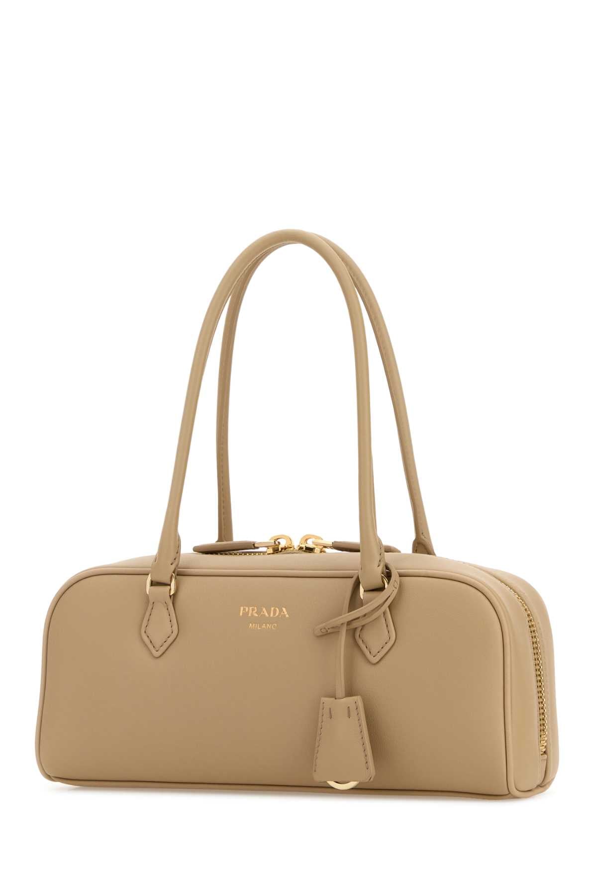 Prada Women Beige Leather Medium Handbag
