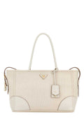 Prada Women White Canvas Large Shopping Bag