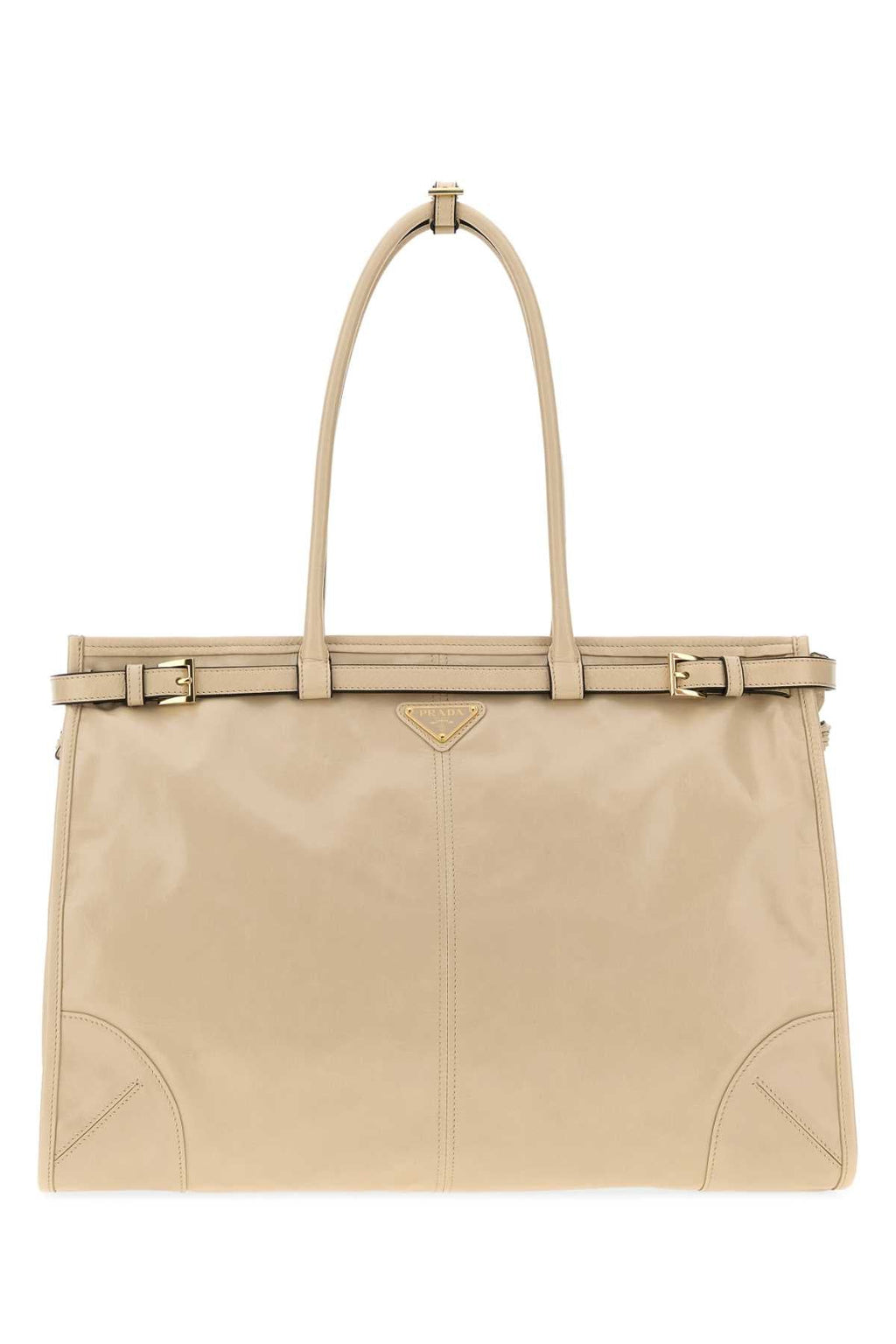Prada Women Sand Leather Shoulder Bag