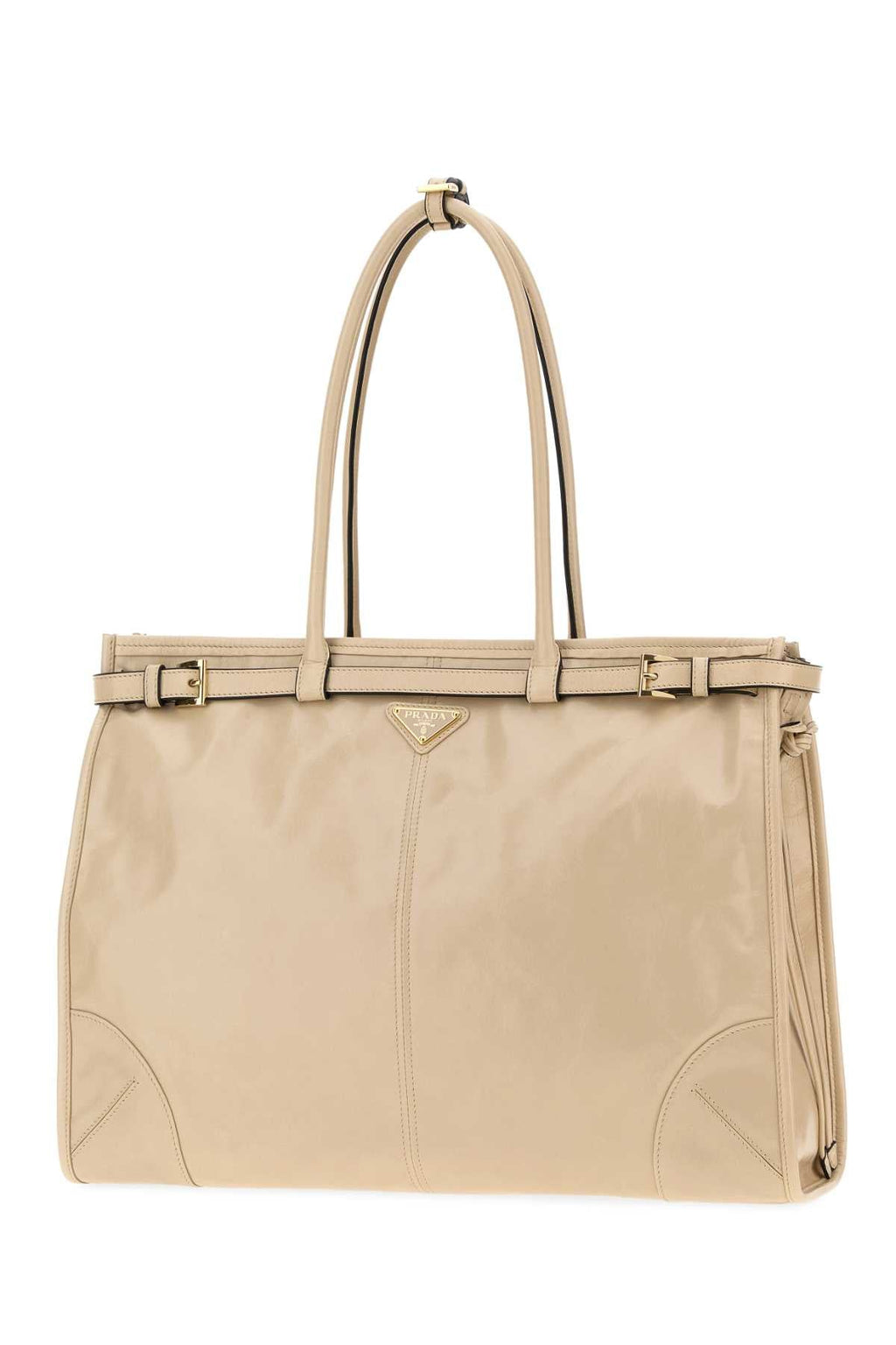 Prada Women Sand Leather Shoulder Bag