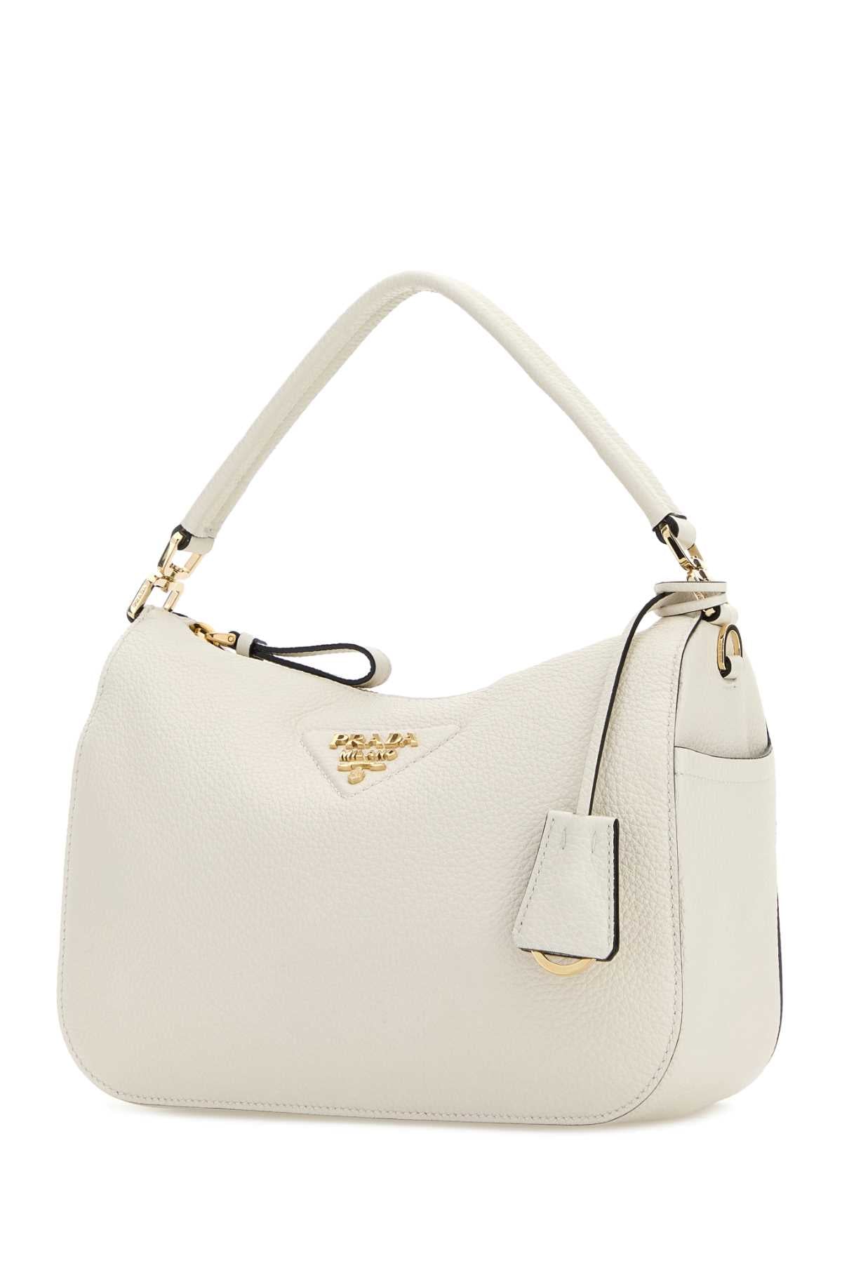 Prada Women Ivory Leather Small Handbag