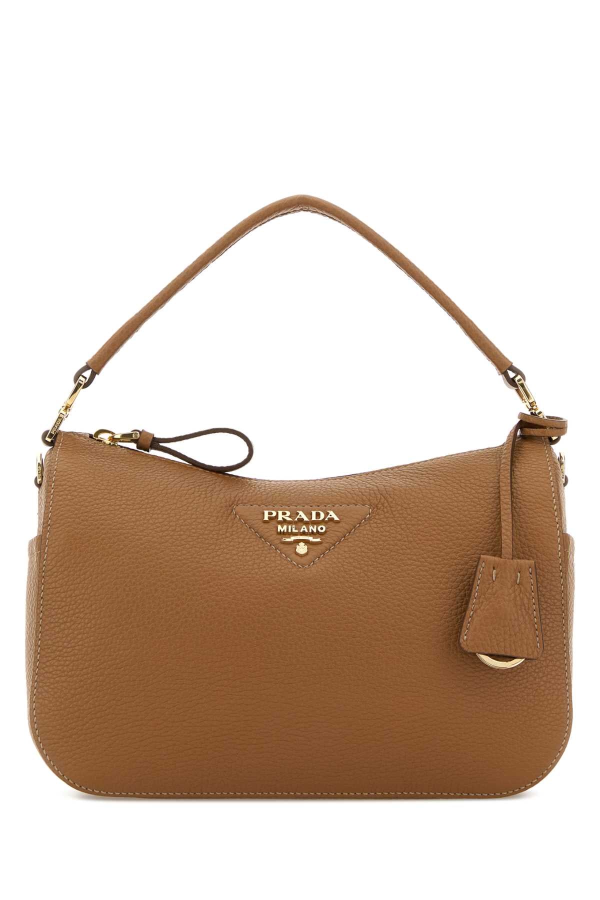 Prada Women Camel Leather Small Handbag