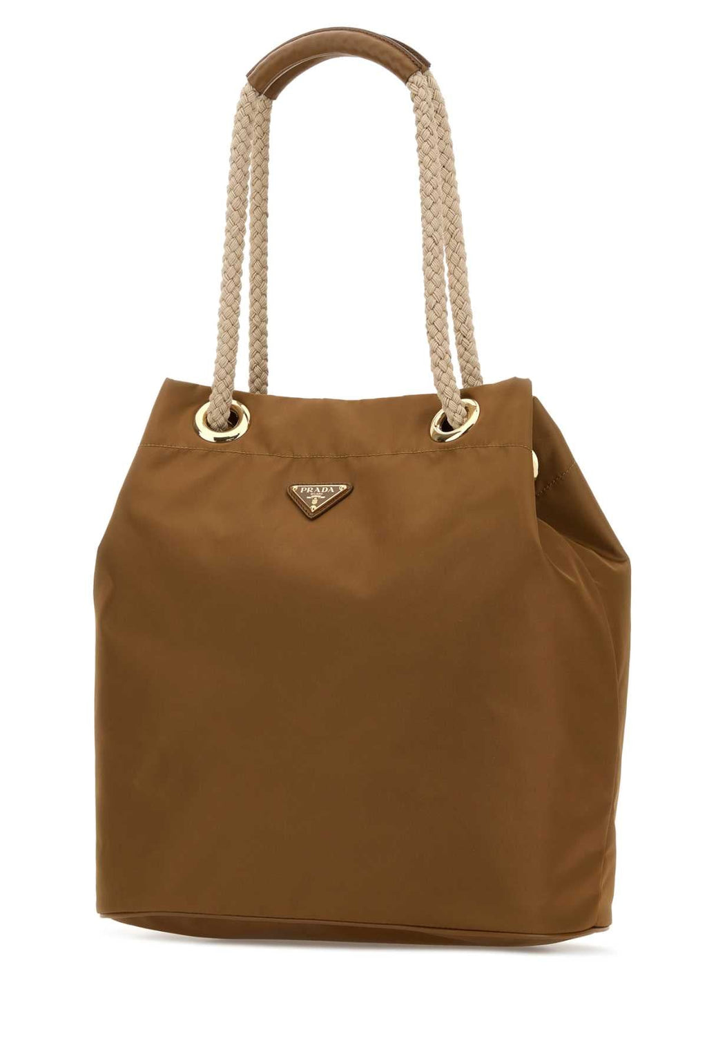 Prada Women Brown Re-Nylon Large Prada Mariner Bucket Bag